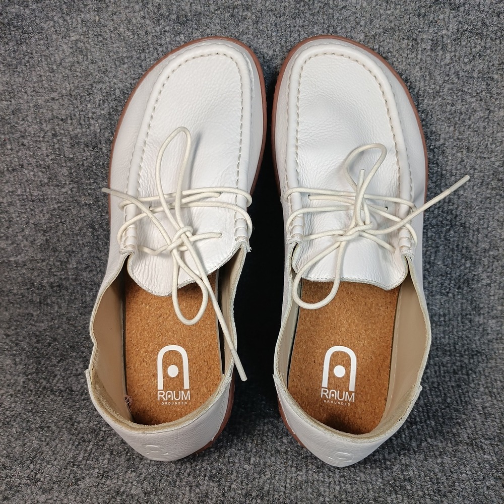 RAUM Mecca Grounding Shoes Womens 9 White Leather Barefoot Zero Drop